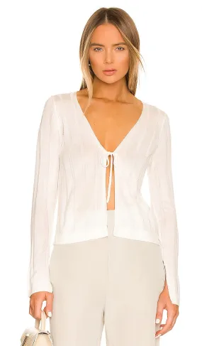 525 Tie Front Cardigan in Cream