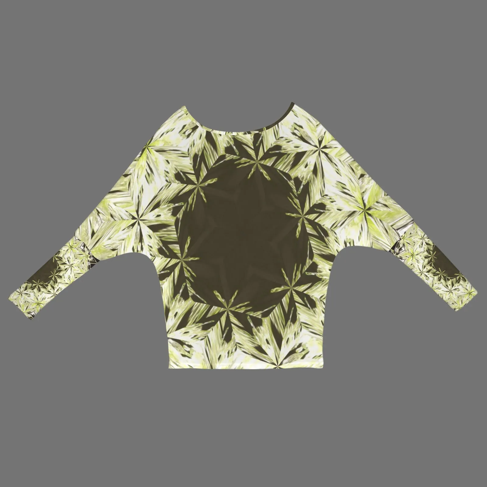 Batwing Long Sleeve Sweater Green Glass on Black