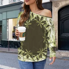 Batwing Long Sleeve Sweater Green Glass on Black