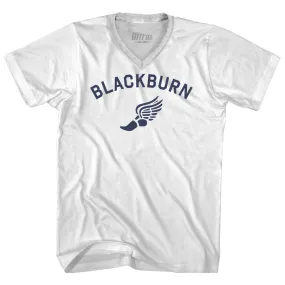 Blackburn Running Track Winged Foot-Adult Cotton V-neck T-shirt