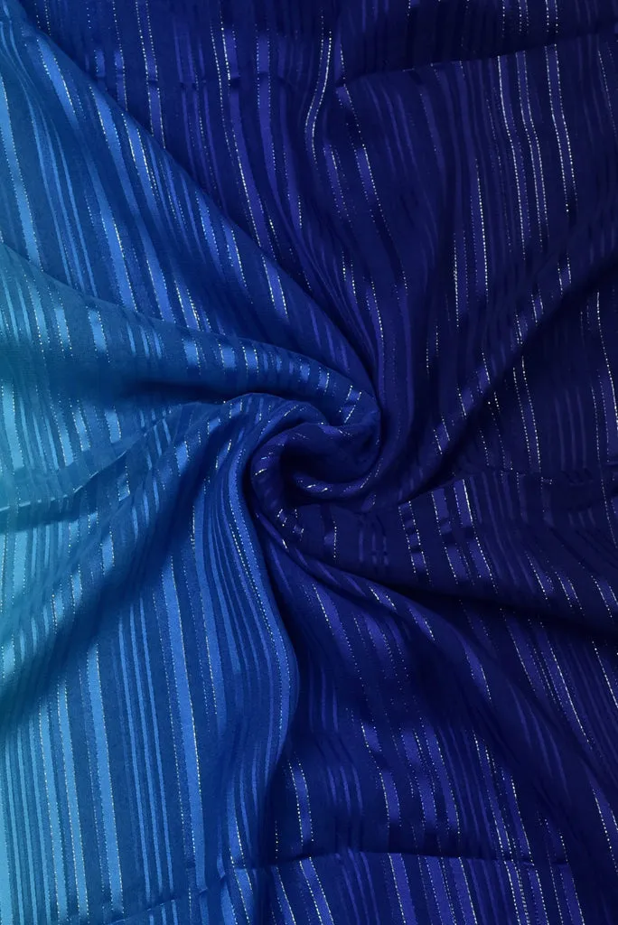 Blue Shaded Forever Satin Chiffon Fabric