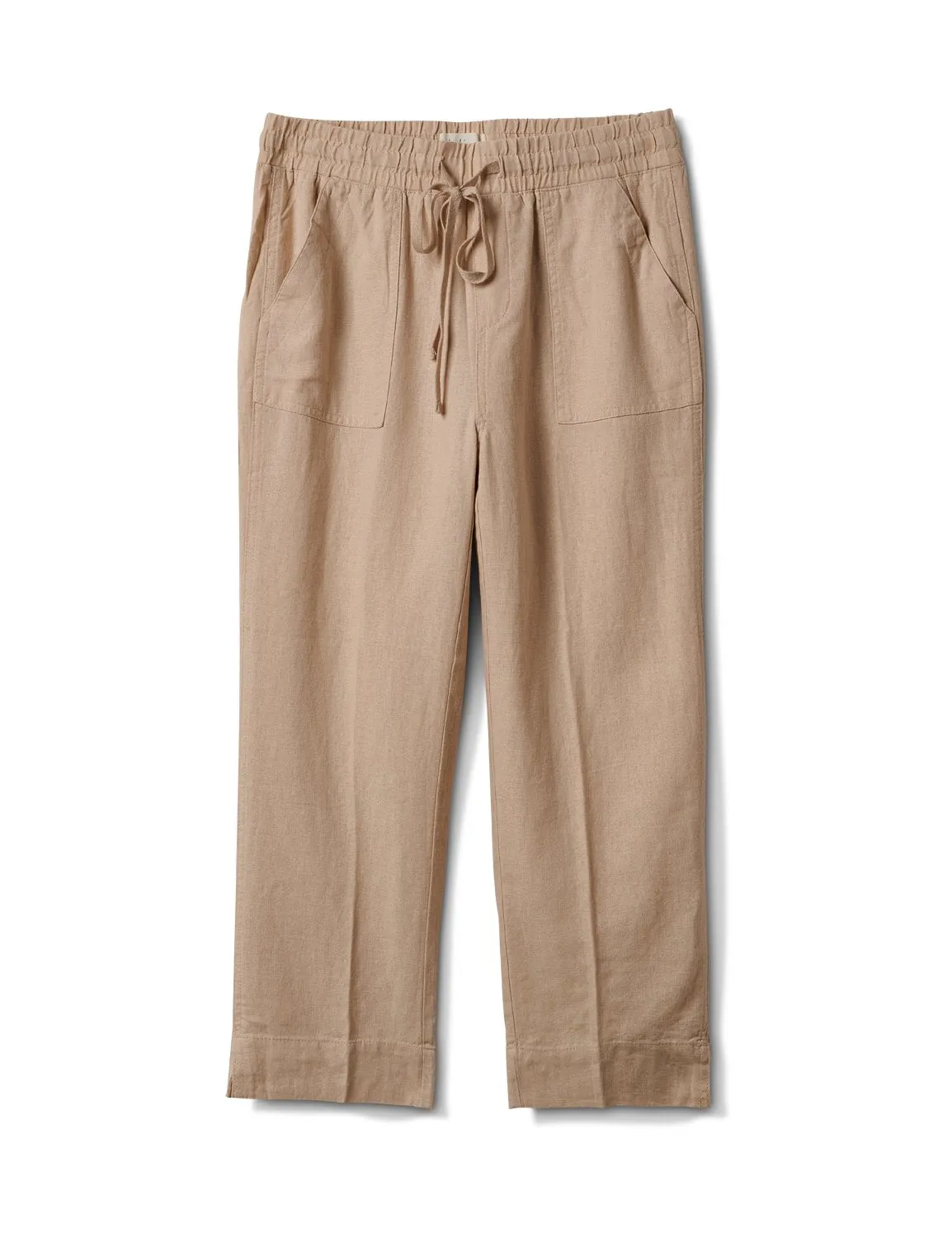 Drawstring  Waist Pull On Crop Pant With Pockets