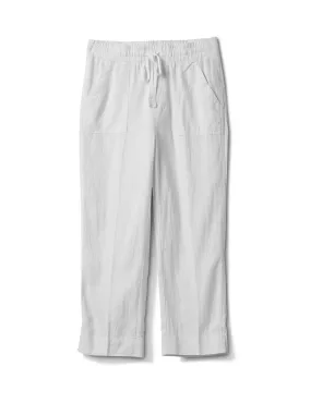 Drawstring  Waist Pull On Crop Pant With Pockets