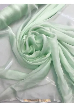 French silk chiffon 54&quot; wide   Beautiful mint green color silk chiffon fabric sold by the yard