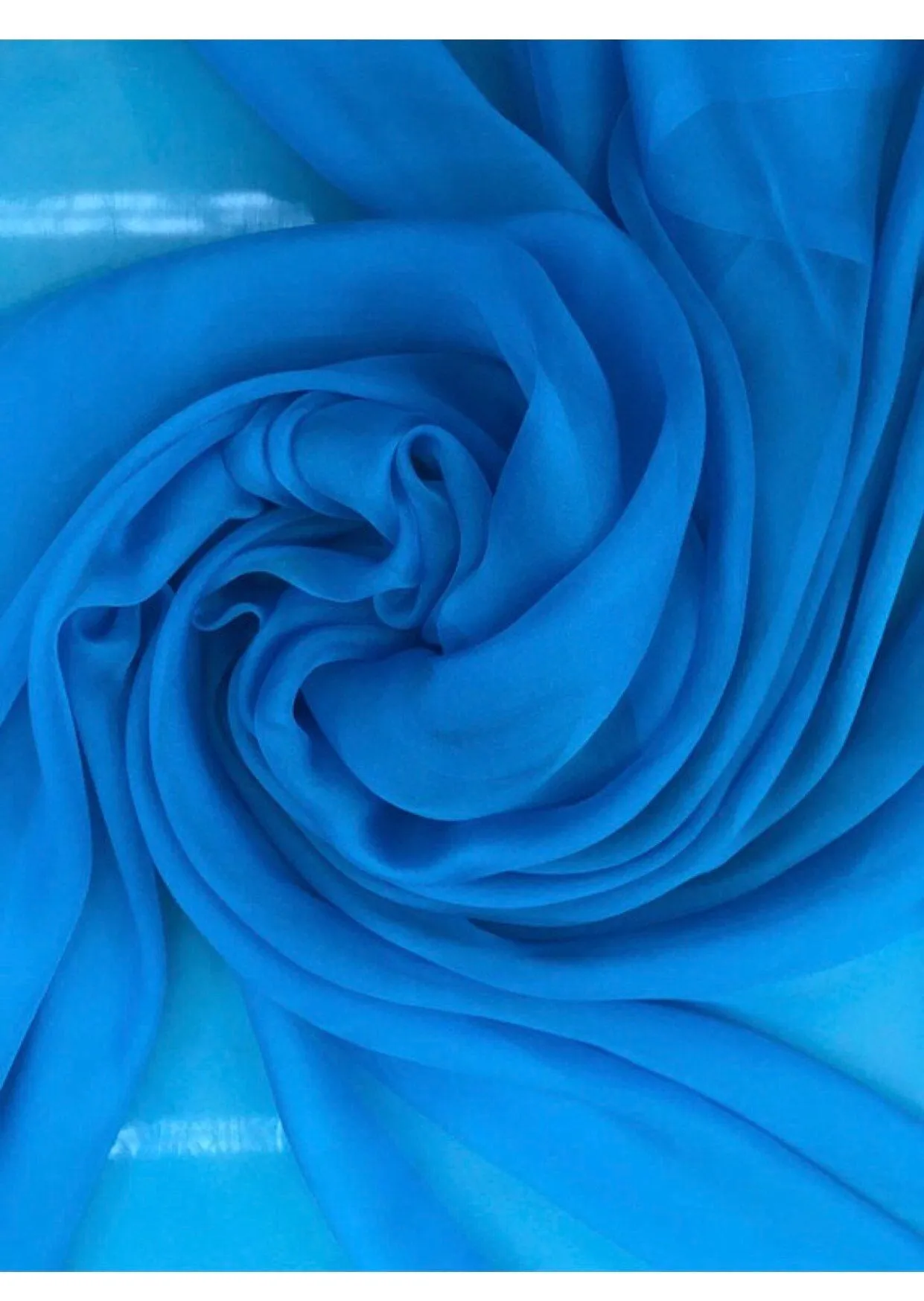 French silk chiffon 54&quot; wide   Beautiful turquise color silk chiffon fabric sold by the yard