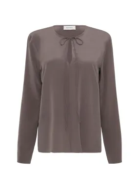 Matteau Popover Tie Blouse in Slate
