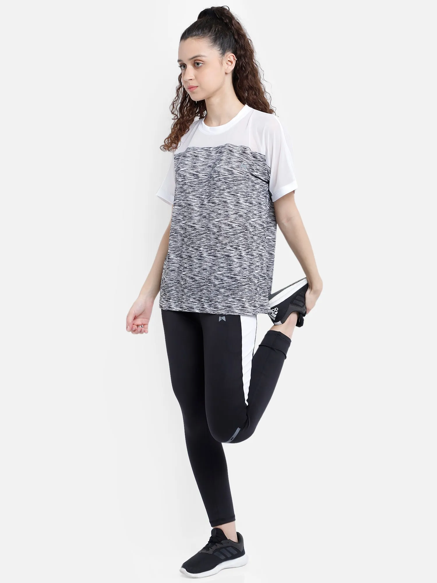Round Neck Free Style Polyester T-Shirt - White