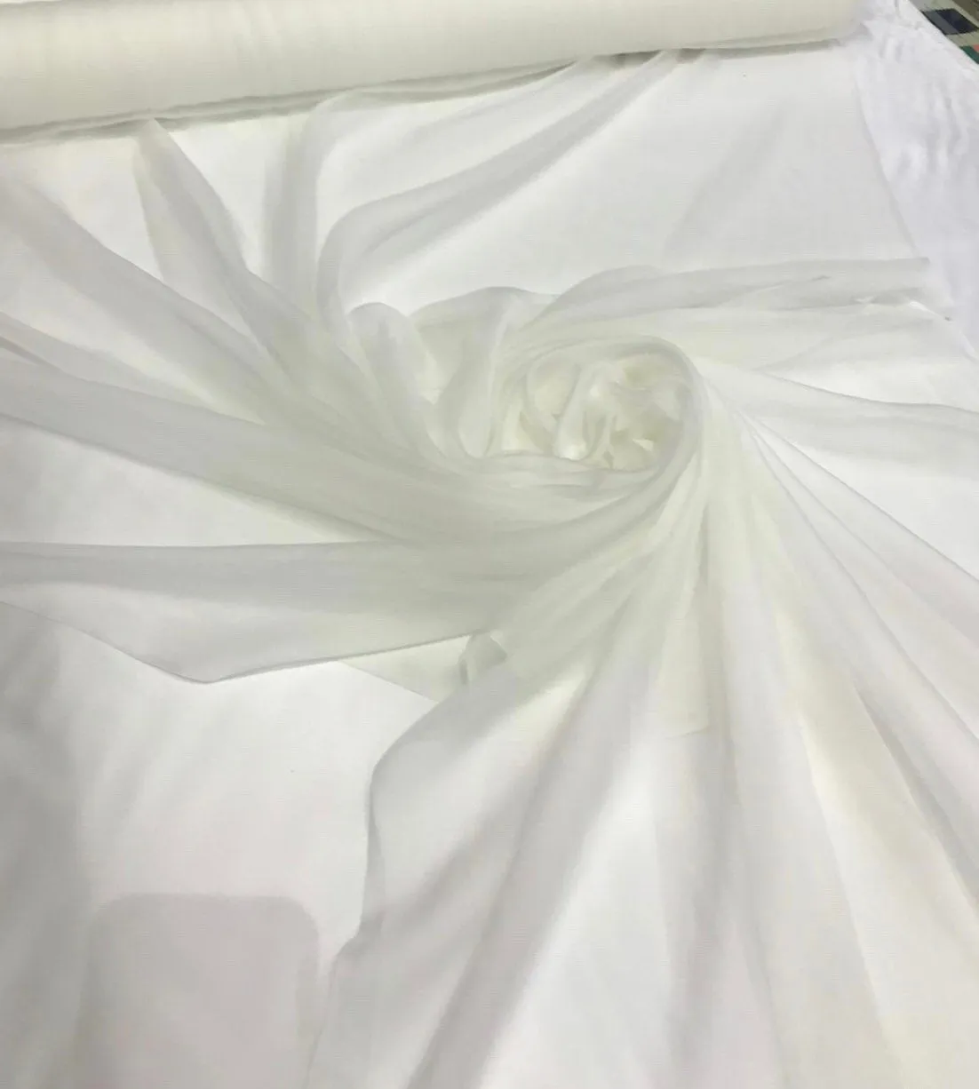 Silk chiffon 44&quot; wide    Ivory chiffon fabric sold by the yard