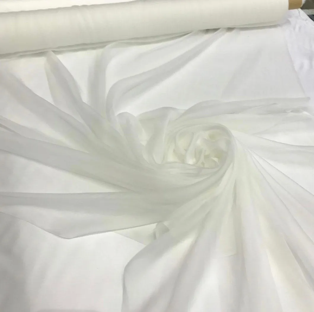 Silk chiffon 44&quot; wide    Ivory chiffon fabric sold by the yard