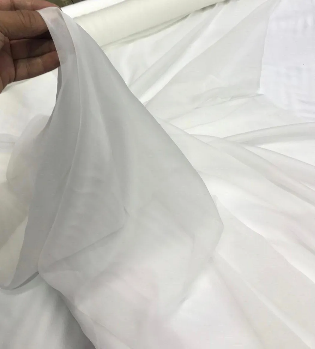 Silk chiffon 44&quot; wide    Ivory chiffon fabric sold by the yard