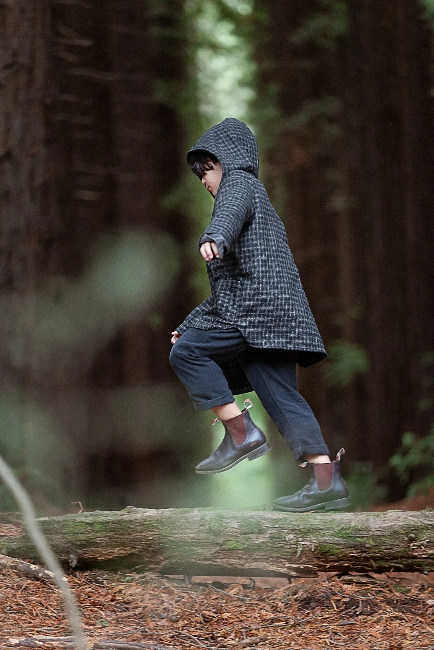 size 10 LAST ONE - Treasure Coat (unisex) - Black Check wool