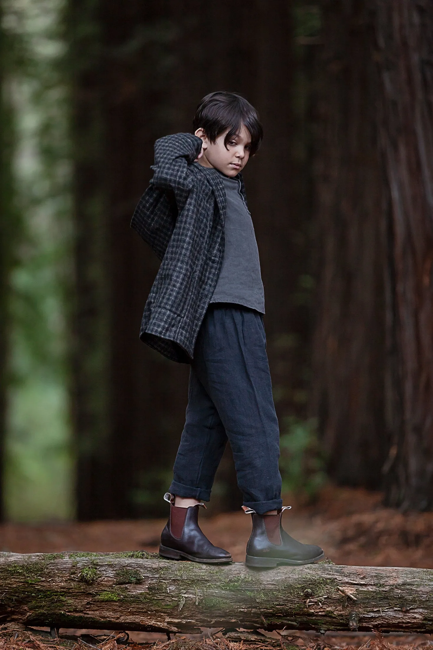 size 10 LAST ONE - Treasure Coat (unisex) - Black Check wool
