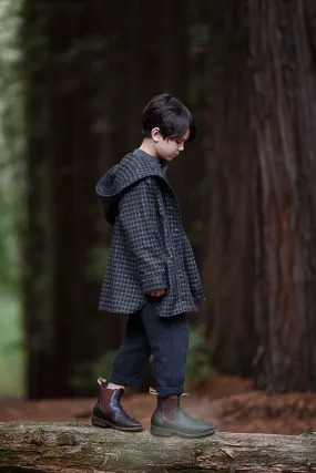 size 10 LAST ONE - Treasure Coat (unisex) - Black Check wool