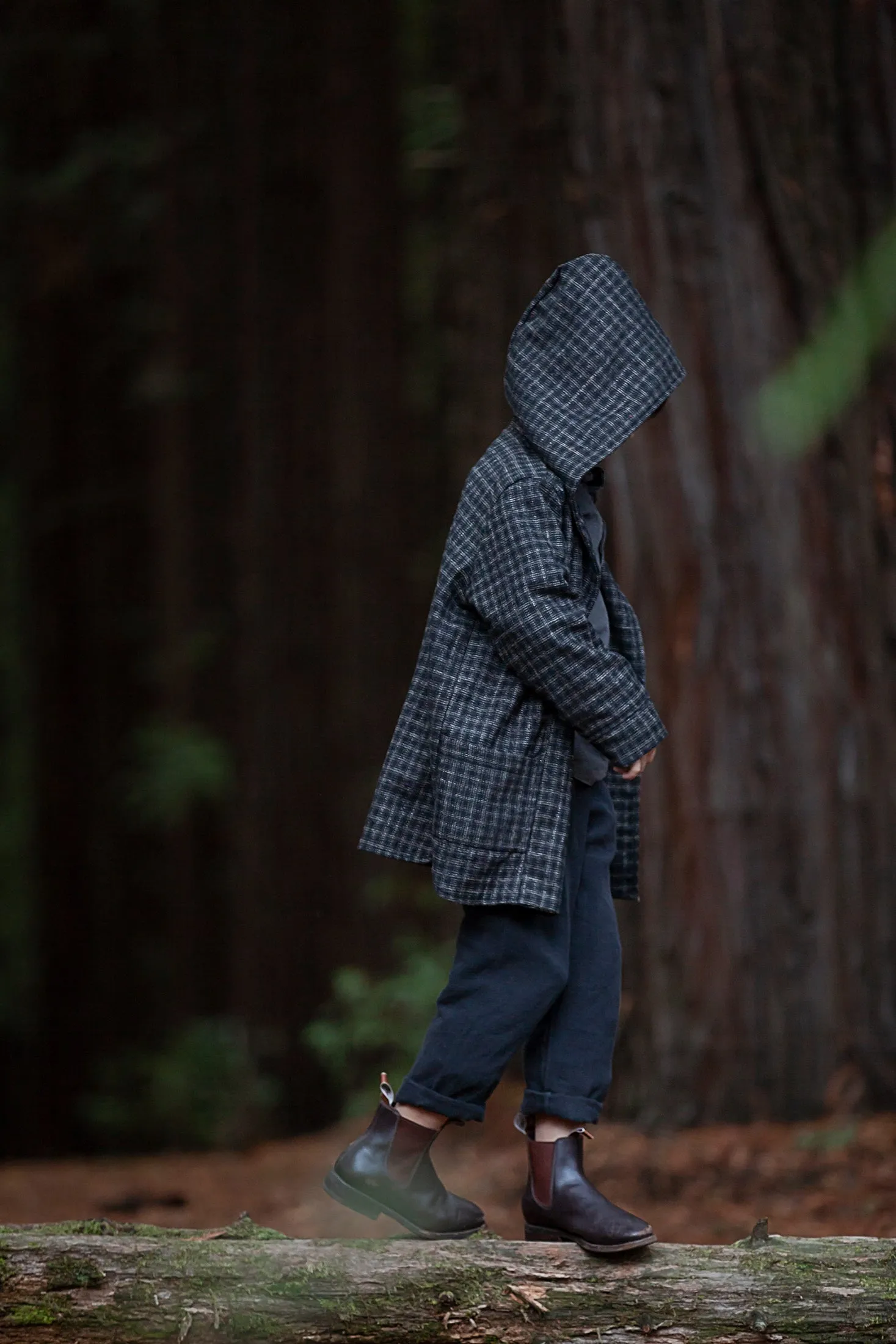size 10 LAST ONE - Treasure Coat (unisex) - Black Check wool