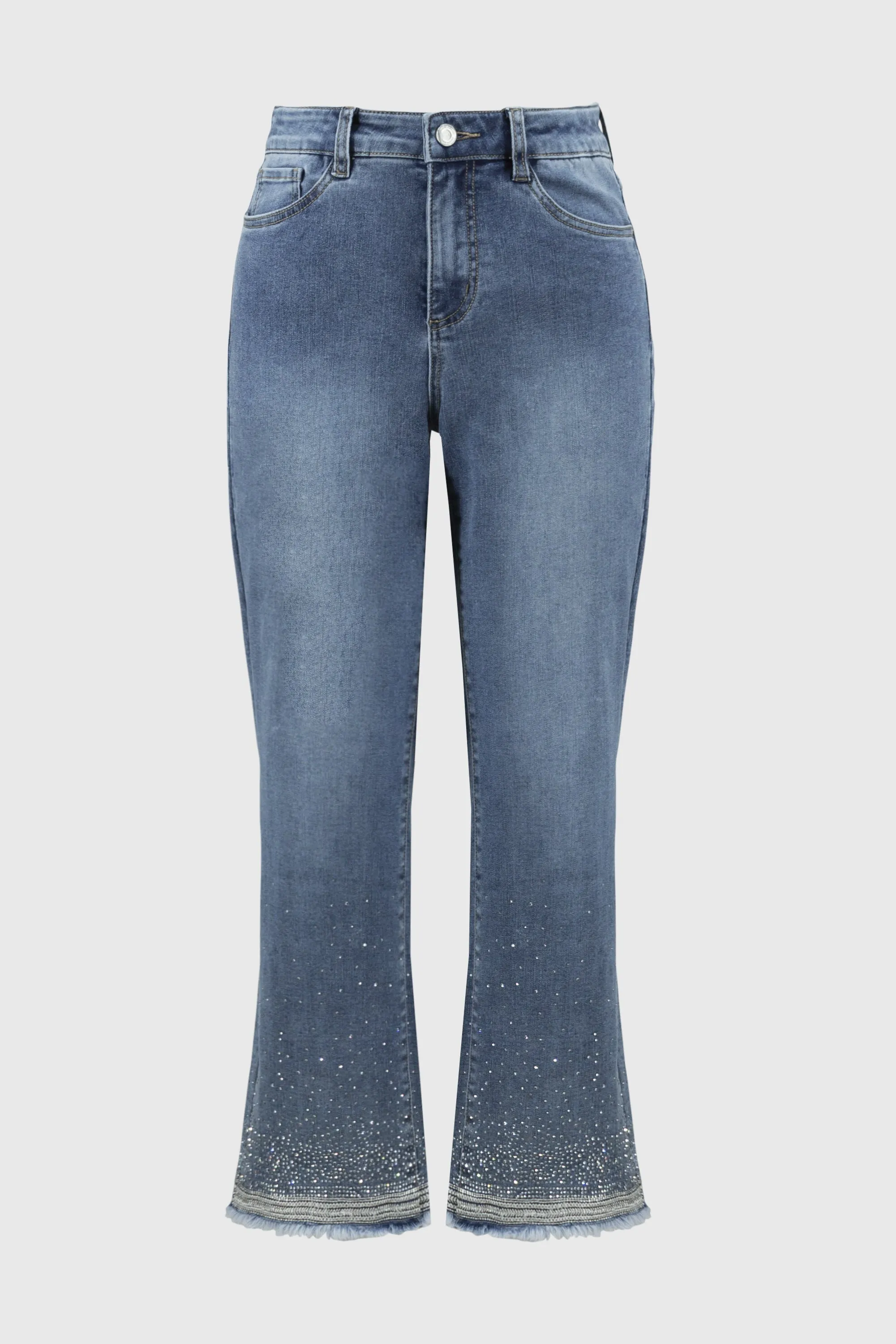 Straight Fit Crop Stretch Jeans