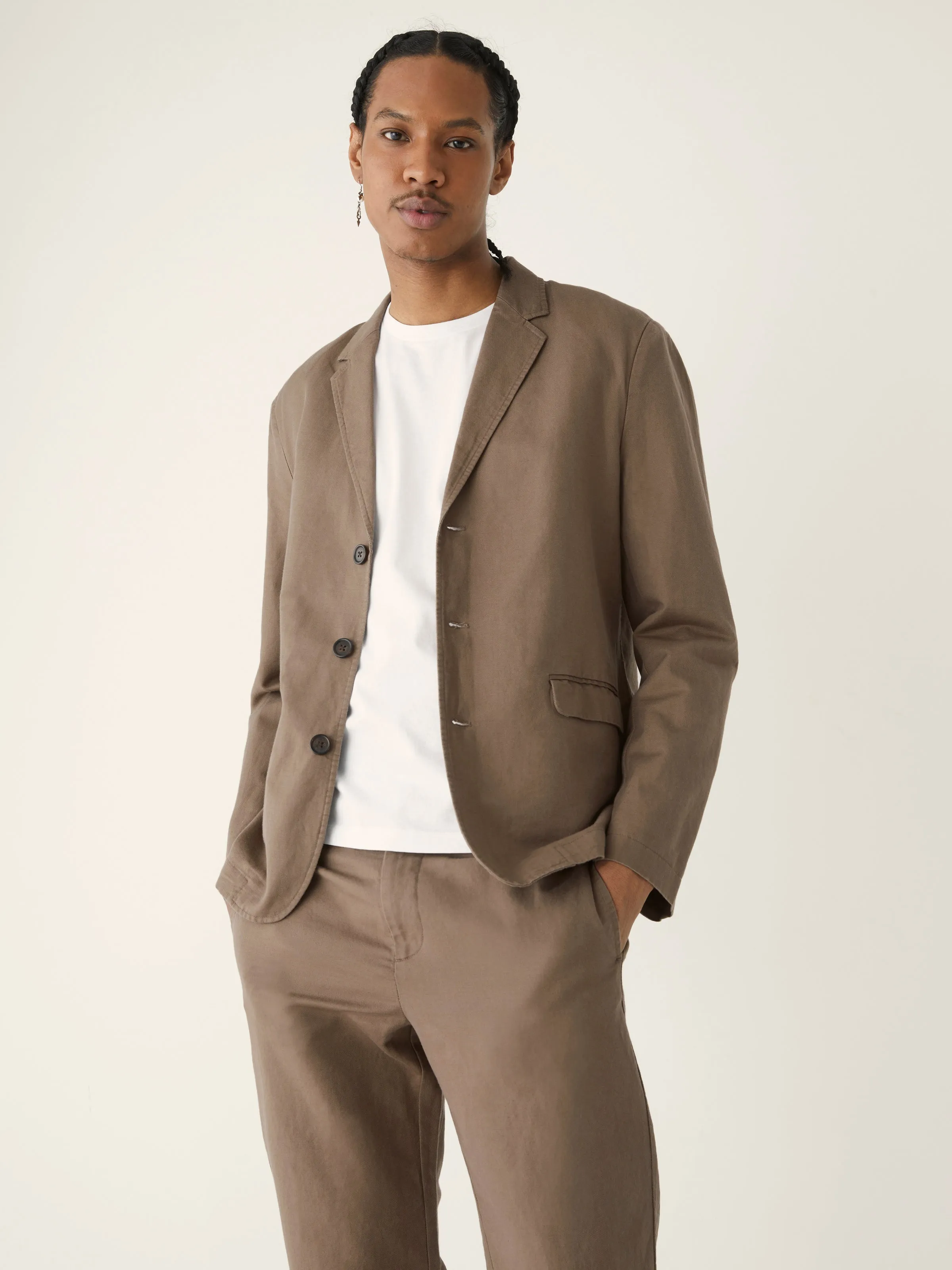 The 3-Button Blazer in Beige