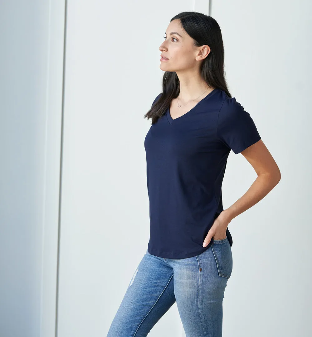 Threshold V-Neck T-Shirt Standard Fit - Maritime Blue