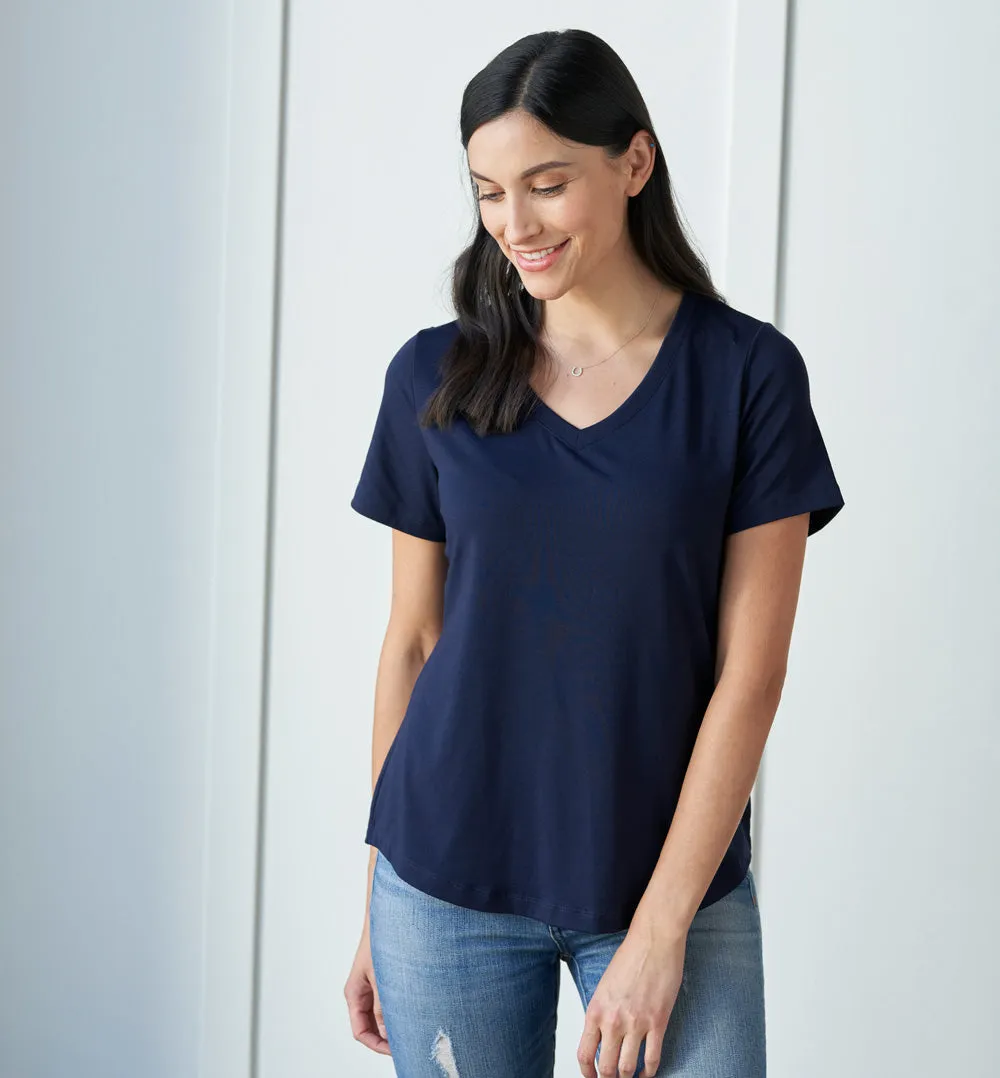 Threshold V-Neck T-Shirt Standard Fit - Maritime Blue